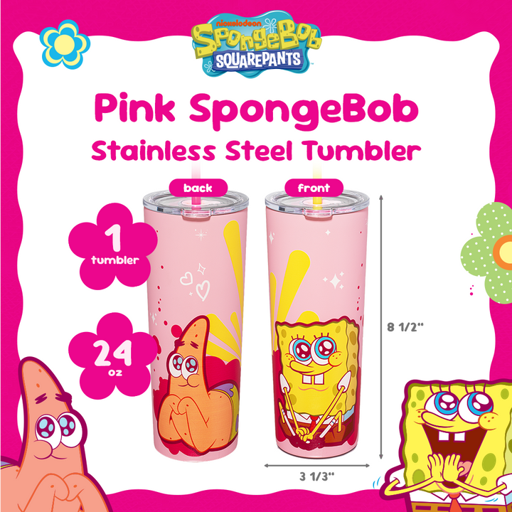 SpongeBob SquarePants Pink Tumbler - 24 oz