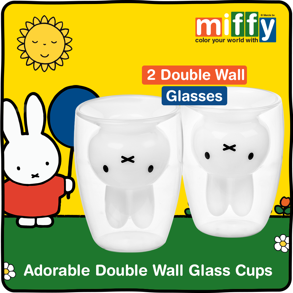Miffy Double Wall Drinking Glasses - 8 oz