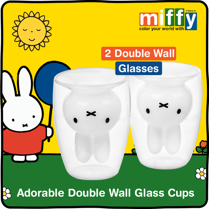 Miffy Double Wall Drinking Glasses - 8 oz