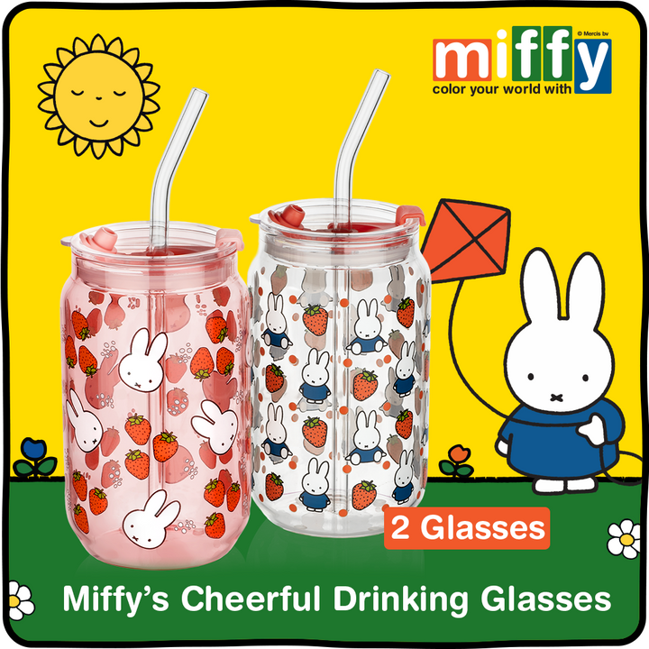 Miffy Strawberry Drinking Glasses - 16 oz