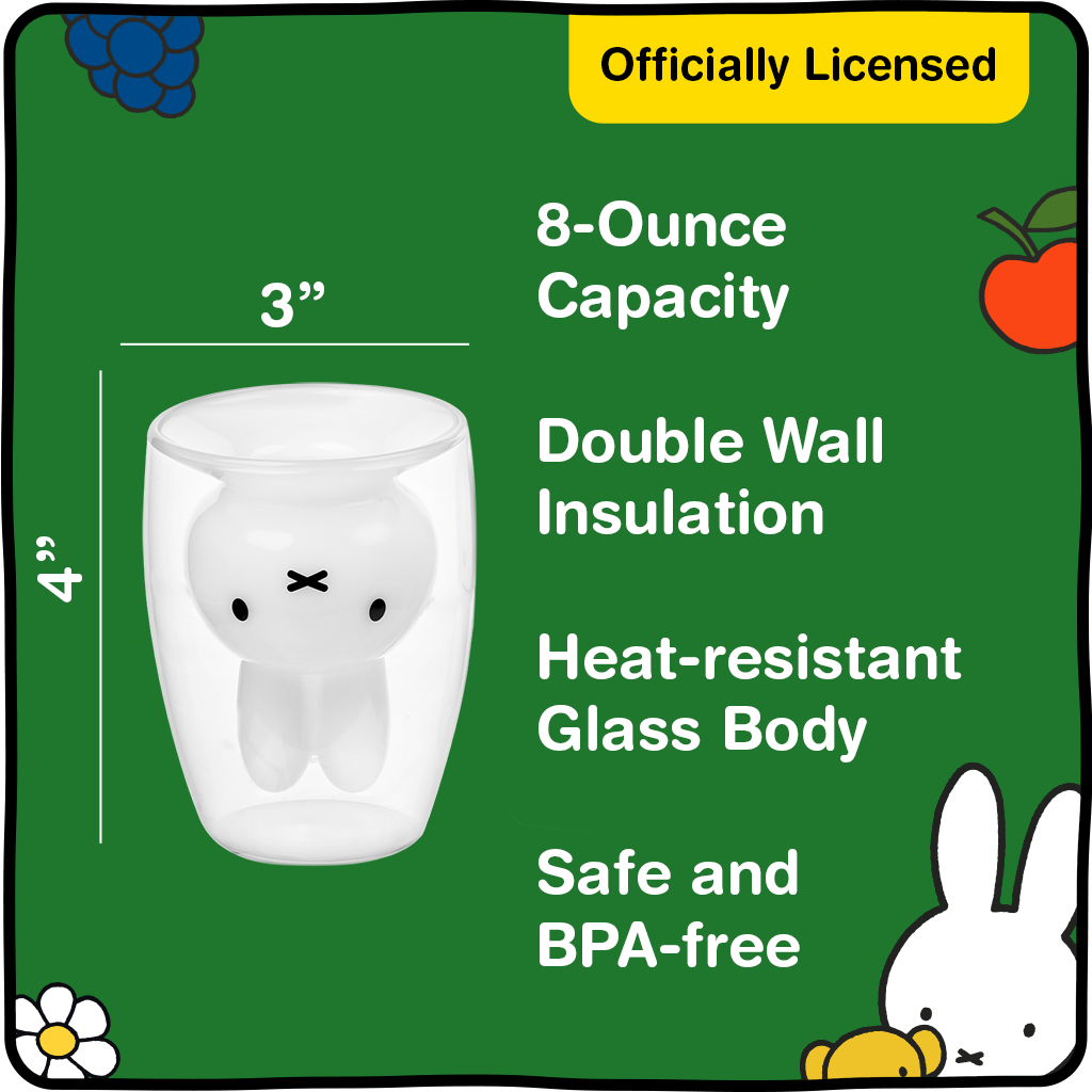 Miffy Double Wall Drinking Glasses - 8 oz