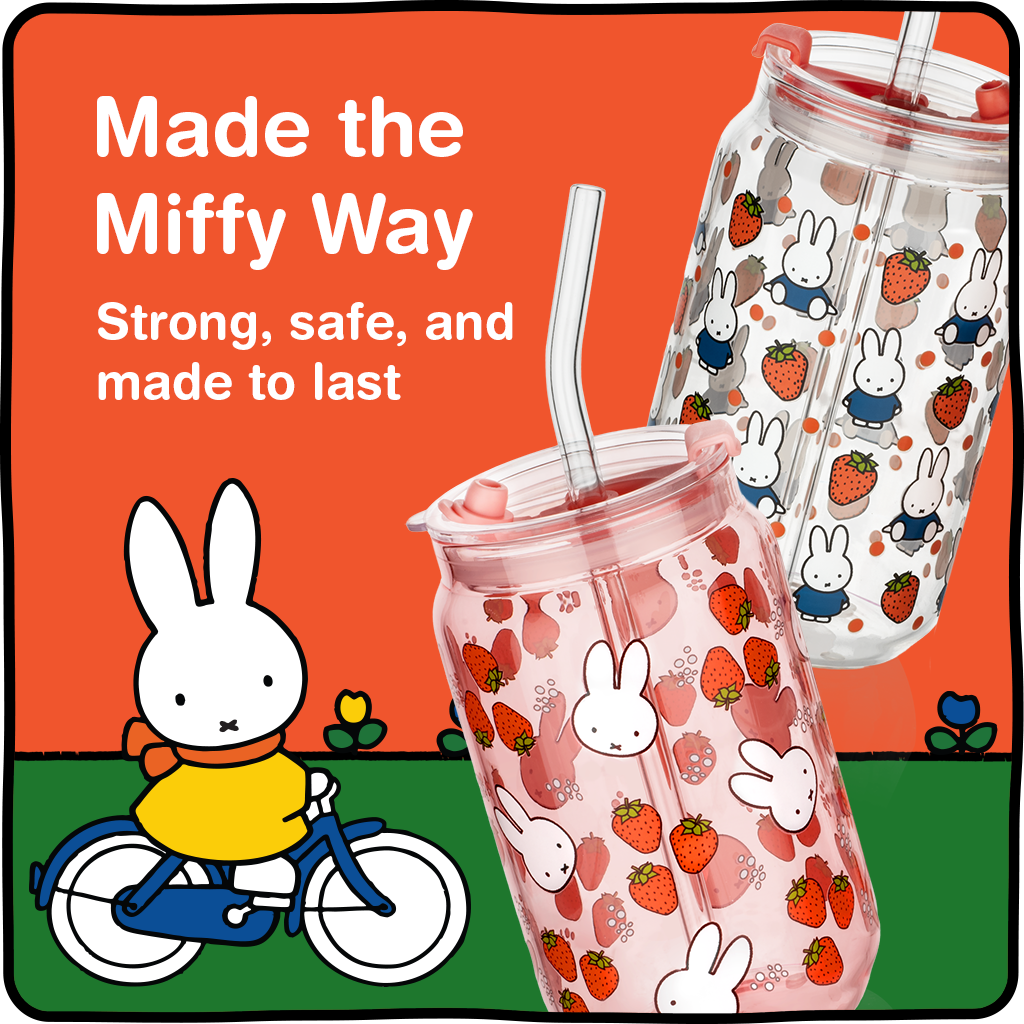 Miffy Strawberry Drinking Glasses - 16 oz