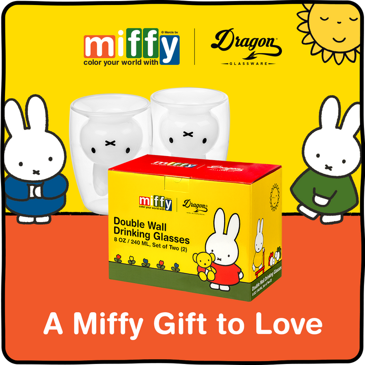 Miffy Double Wall Drinking Glasses - 8 oz