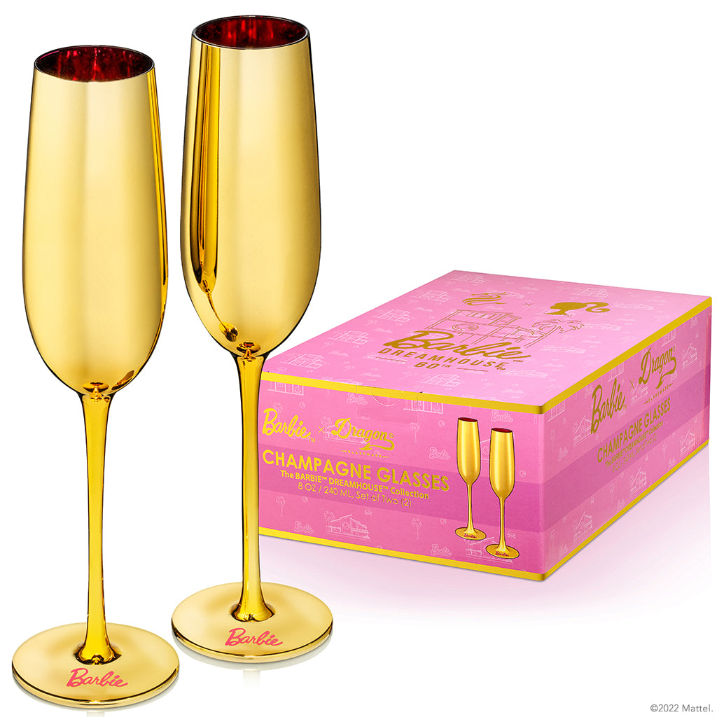 Pink Set of 2 Heart Champagne Flutes Set of 2 Flute Glasses