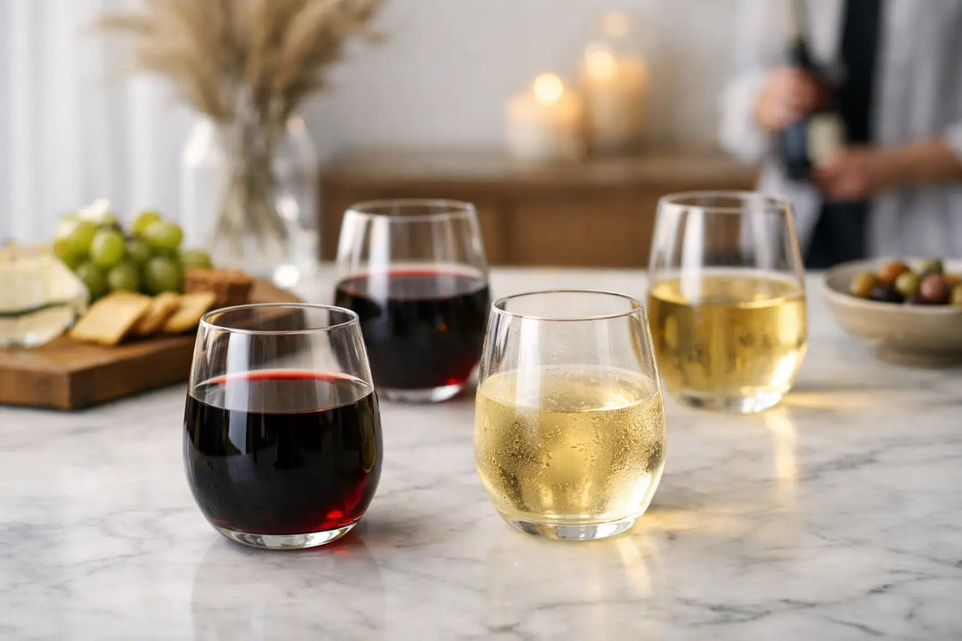 Stemless Wine Glasses Set for Modern Entertaining