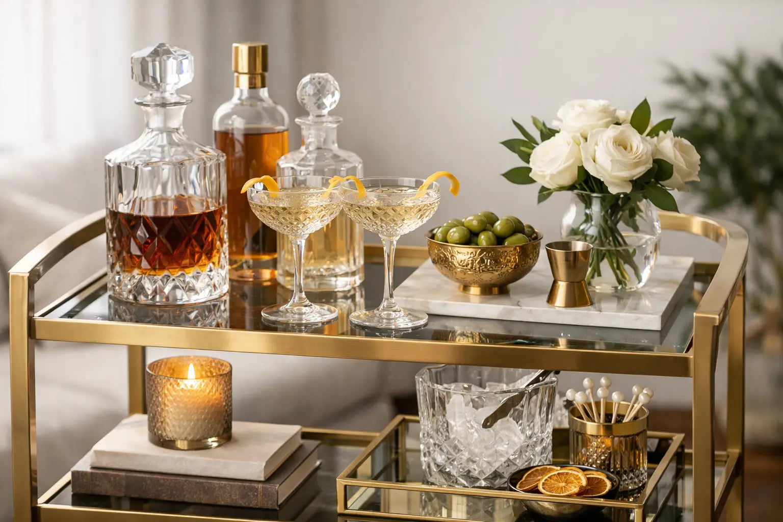 How to Style a Bar Cart That Looks Expensive