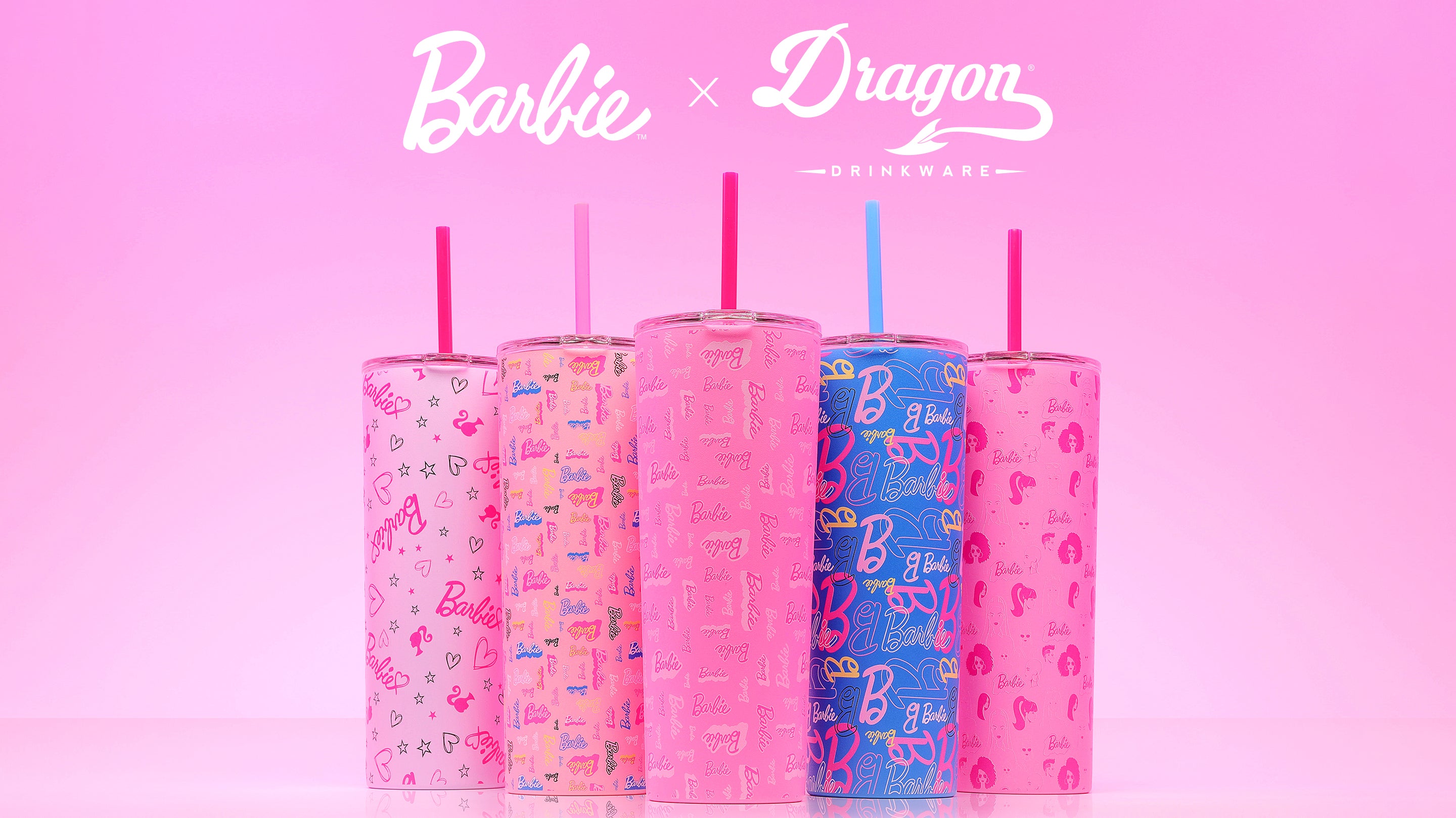 Barbie™ x Dragon Glassware® Stemless Martini Glasses