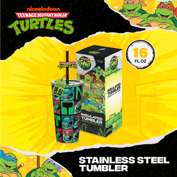 Teenage Mutant Ninja Turtles Stainless Steel Tumbler with Topper - 16 oz