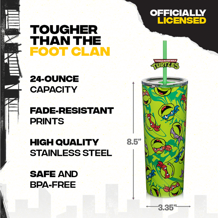 Teenage Mutant Ninja Turtles Stainless Steel Tumbler with Topper - 24 oz