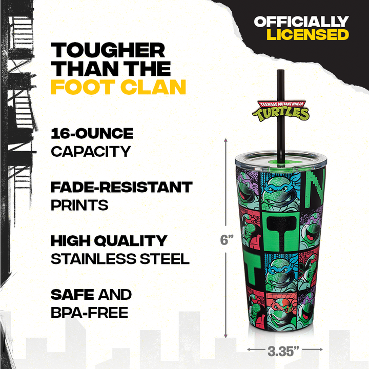 Teenage Mutant Ninja Turtles Stainless Steel Tumbler with Topper - 16 oz