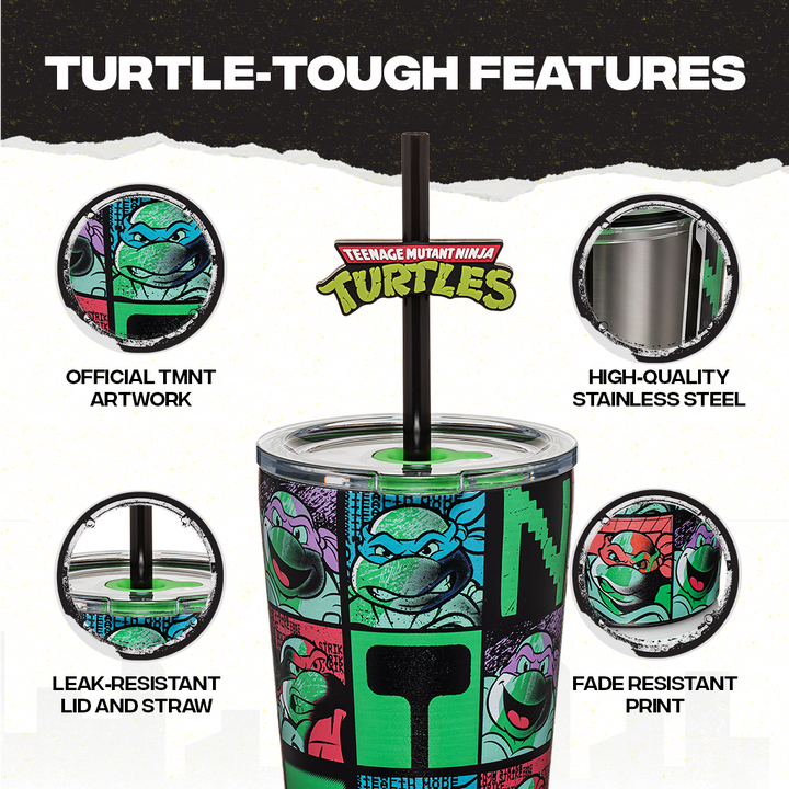 Teenage Mutant Ninja Turtles Stainless Steel Tumbler with Topper - 16 oz