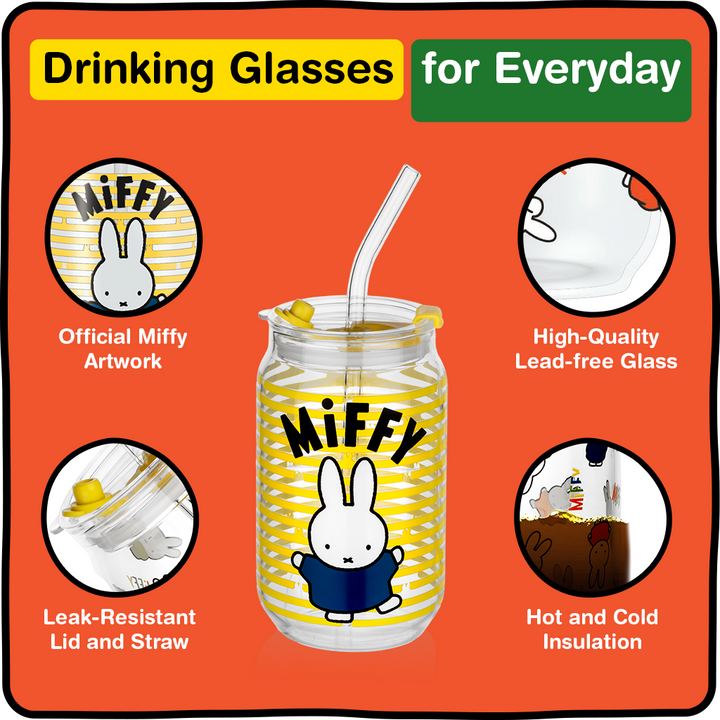 Miffy Iconic Drinking Glasses - 16 oz