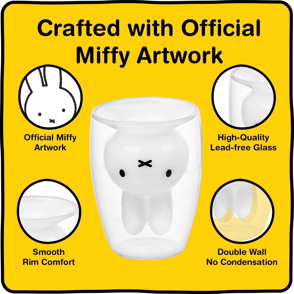 Miffy Double Wall Drinking Glasses - 8 oz - Thumbnail 4