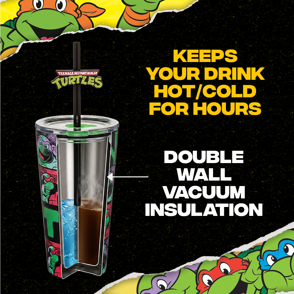 Teenage Mutant Ninja Turtles Stainless Steel Tumbler with Topper - 16 oz
