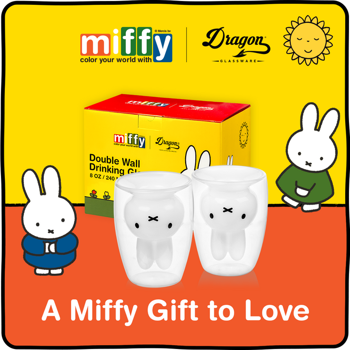 Miffy Double Wall Drinking Glasses - 8 oz