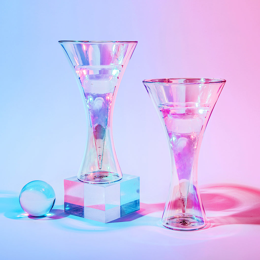 Elegant Iridescent Glassware : the Aura Collection