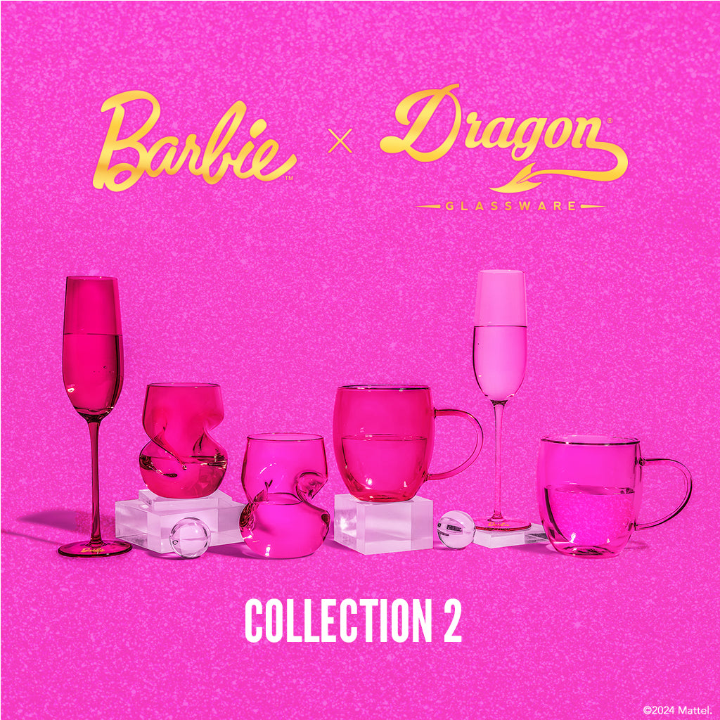 barbie wine glass Barbie™ x Dragon Glassware® Stemless Wine Glasses