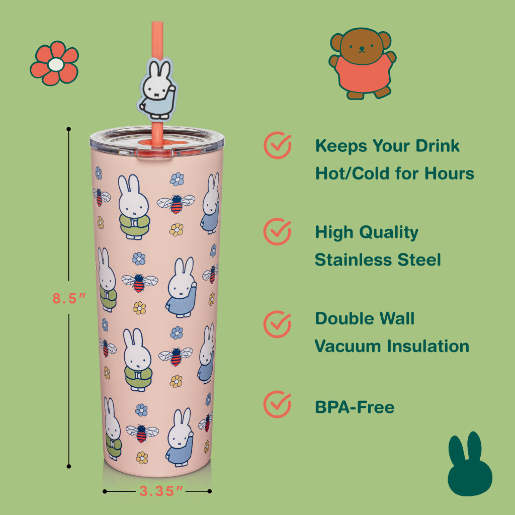 Miffy Spring Stainless Steel Tumbler with Topper - Pink