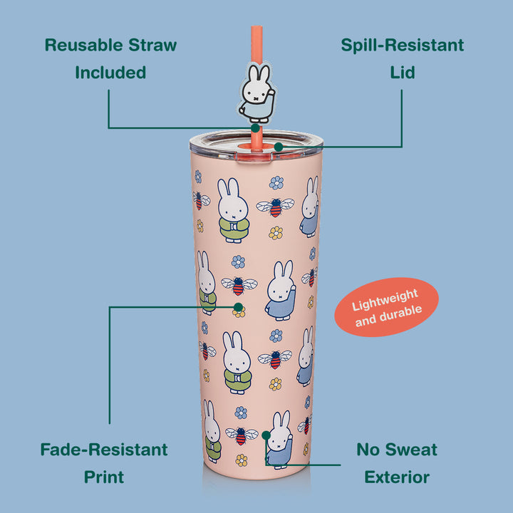 Miffy Spring Stainless Steel Tumbler with Topper - Pink