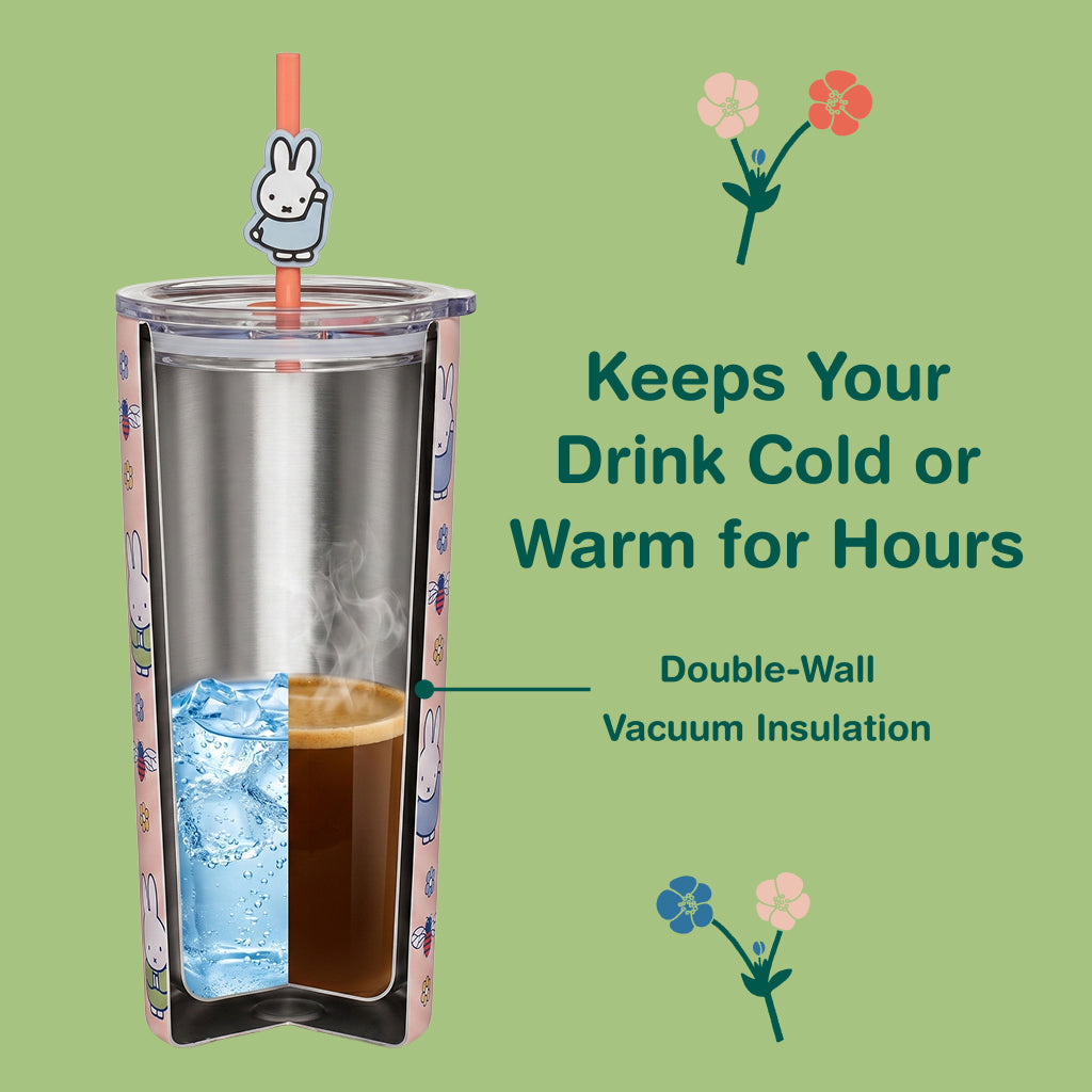 Miffy Spring Stainless Steel Tumbler with Topper - Pink