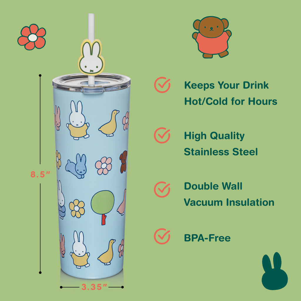 Miffy Spring Stainless Steel Tumbler with Topper - Blue