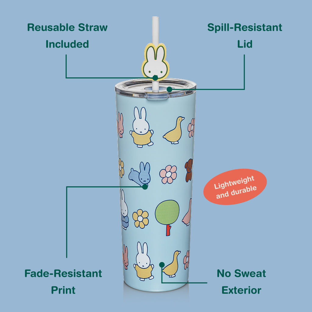 Miffy Spring Stainless Steel Tumbler with Topper - Blue