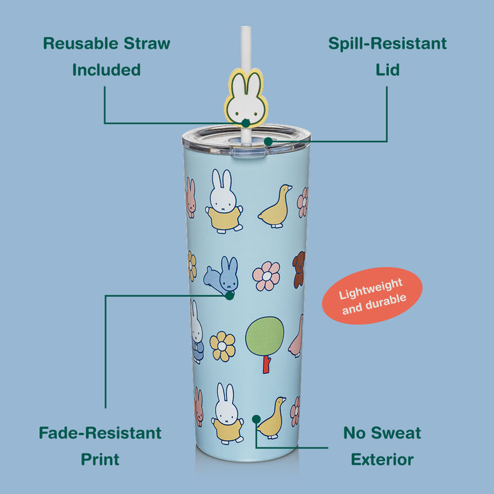 Miffy Spring Stainless Steel Tumbler with Topper - Blue