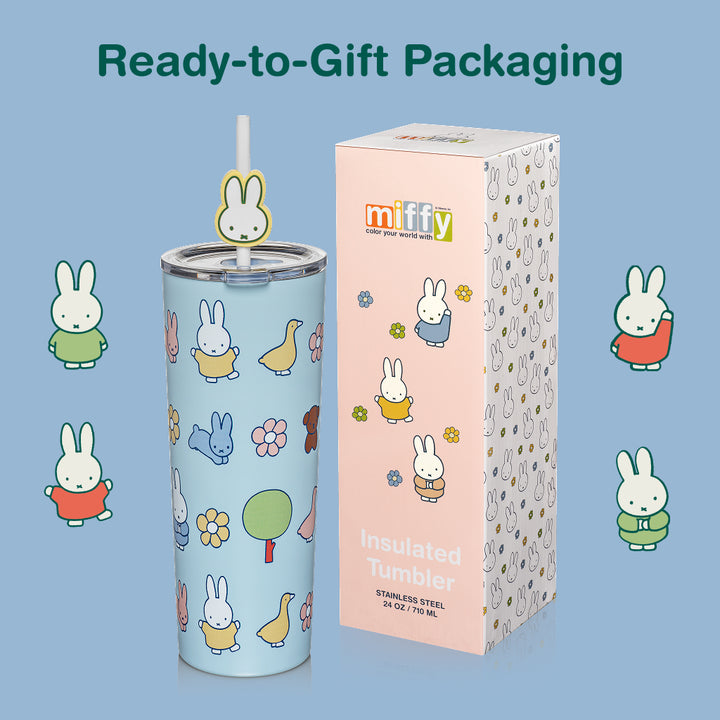Miffy Spring Stainless Steel Tumbler with Topper - Blue