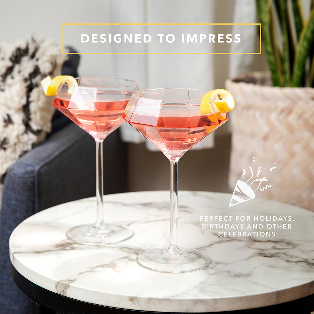 Dragon Glassware Martini Glasses, Clear Double Wall