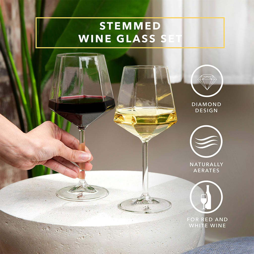 Diamond Wine Glasses | The Diamond Collection - DRAGON GLASSWARE®