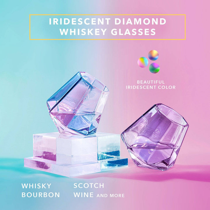 Diamond Whiskey Glasses - The Aura Collection - DRAGON GLASSWARE®